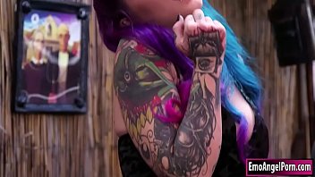 Sexy ink babe sucks n fucked by big cock