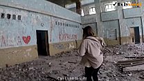 Russian student publicly sucks and fucks in an abandoned (English Subtitles)